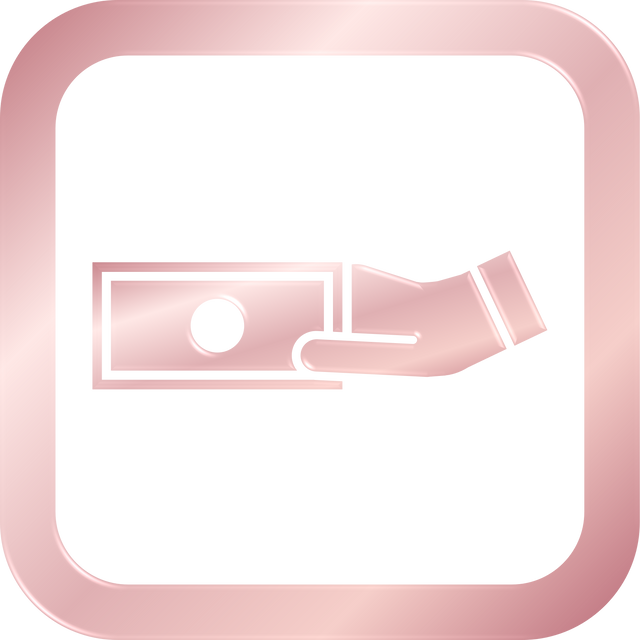 Rose Gold Cash Payment Icon